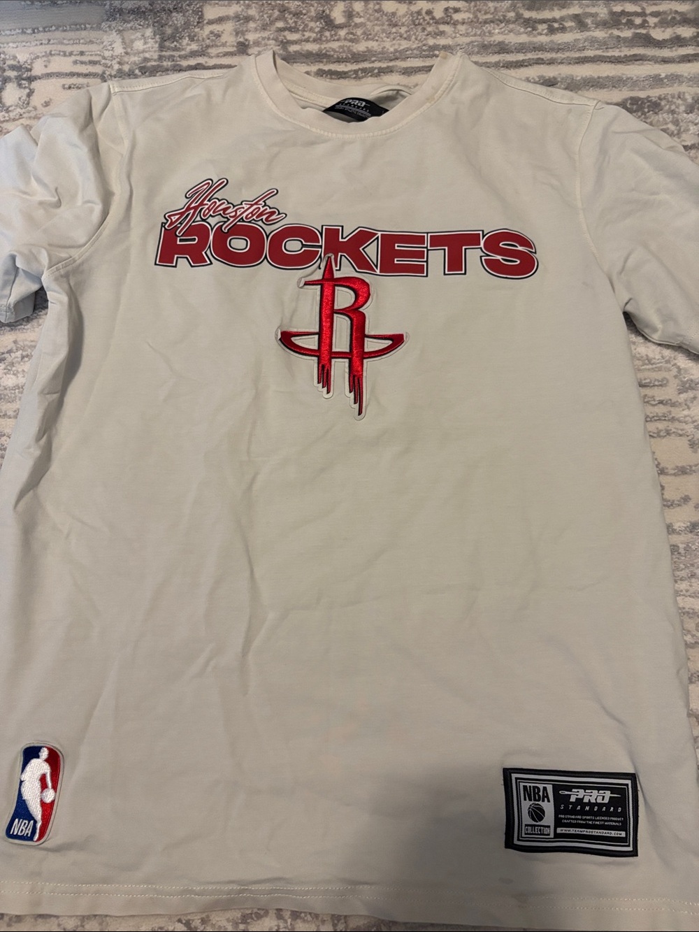 Houston Rockets White Graphic Tee by Mitchell & Ness